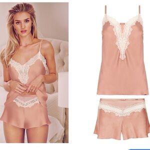 Rosie for Autograph Satin lace nude lingerie sleep set